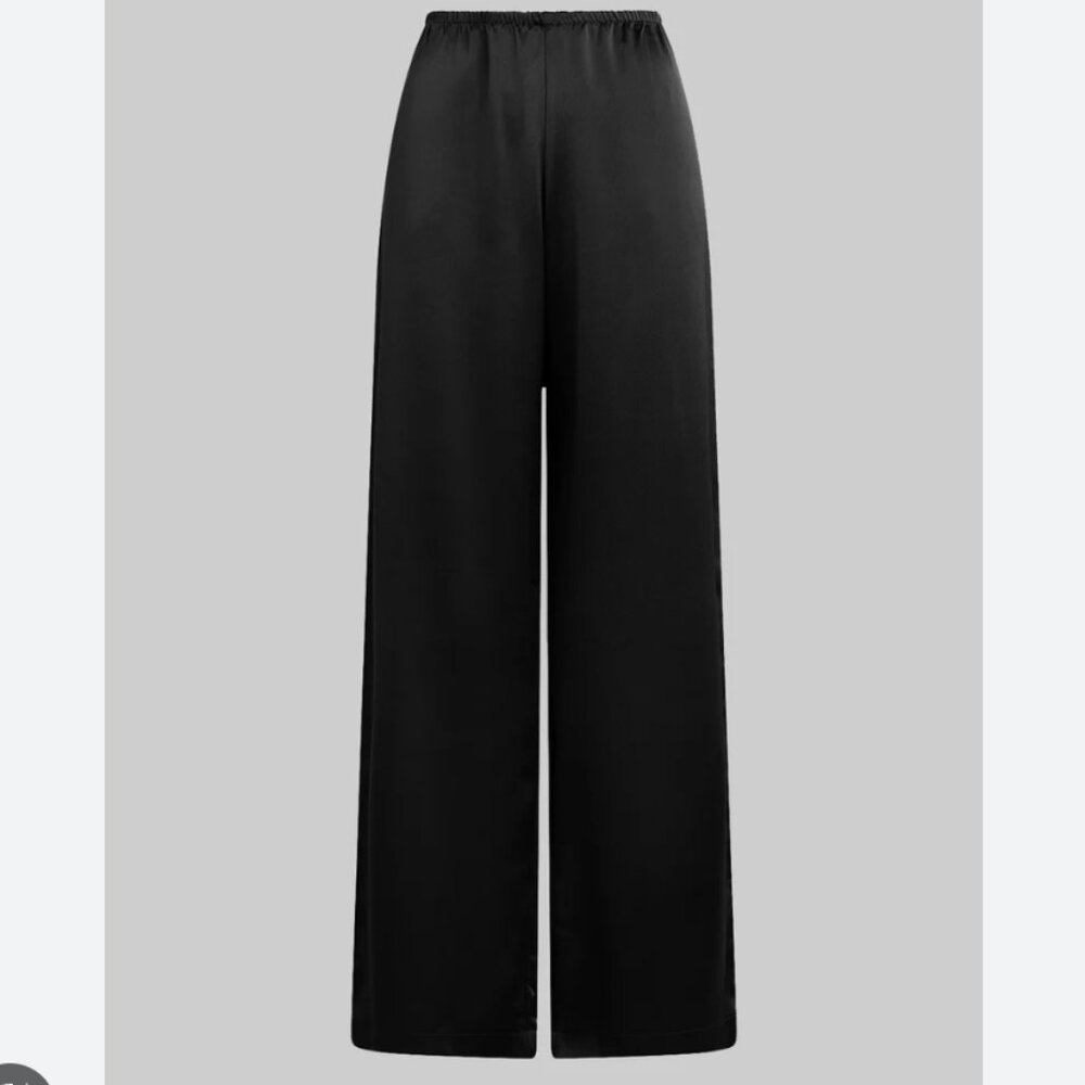 LESET Barb satin wide-leg pants - XS - Black